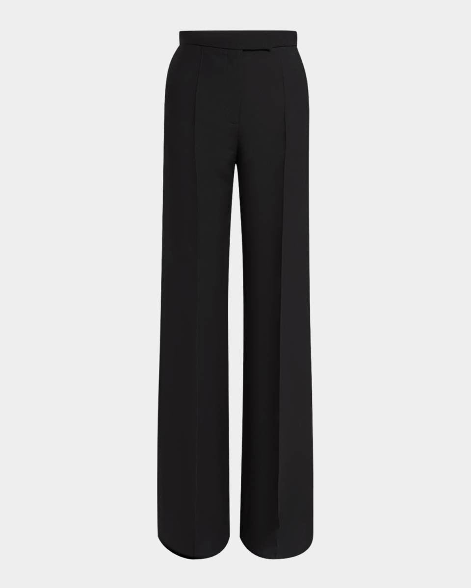 High-Rise Crepe Wide-Leg Pants